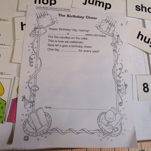 Birthday POCKET CHART complete set LAMINATED Scholastic - Picture 13 of 13